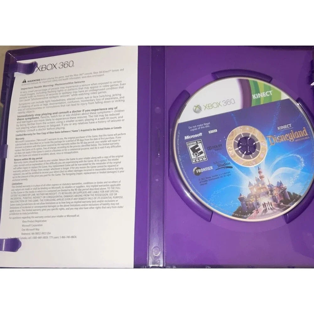 Kinect Disneyland Adventures Xbox 360 Disc FAST SHIPPING